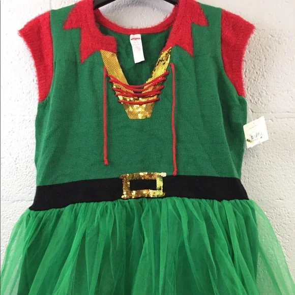 Dresses | Holiday Time Christmas Elf Sweater Dress | Poshmark